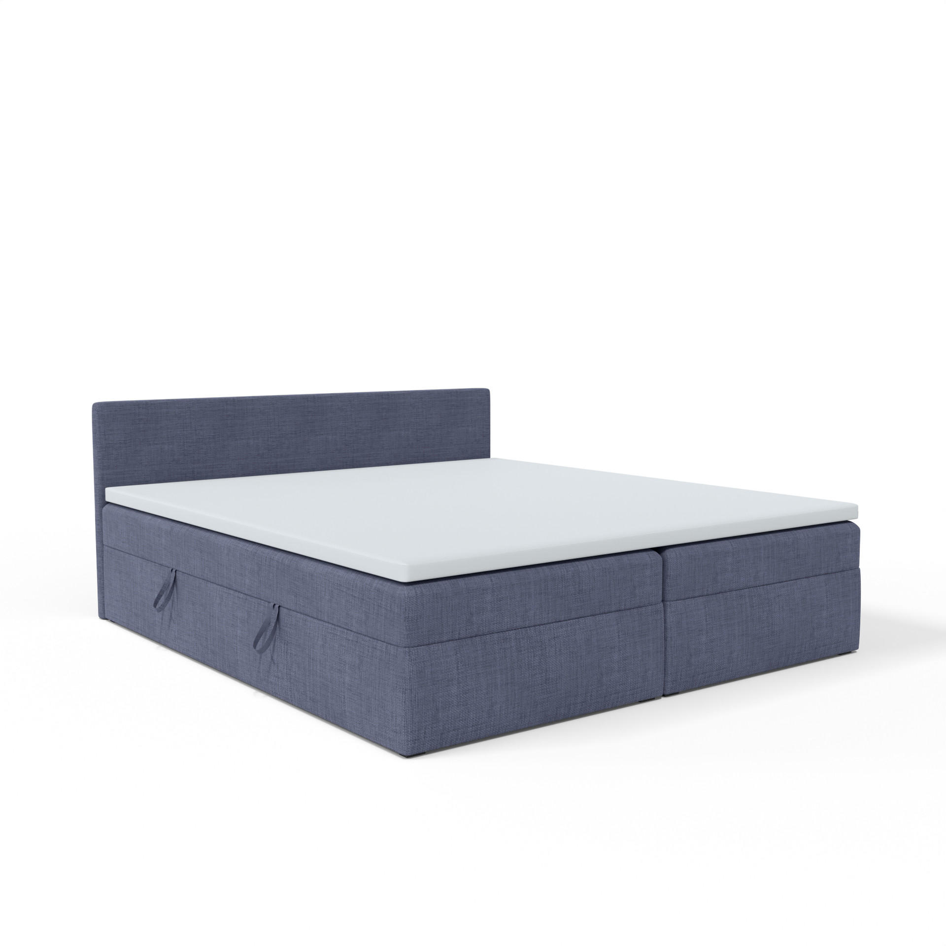 BOXBETT mit Kopfteil Menorca 160x200 cm, Blue - Blau, Textil (160/200cm) - Meblito
