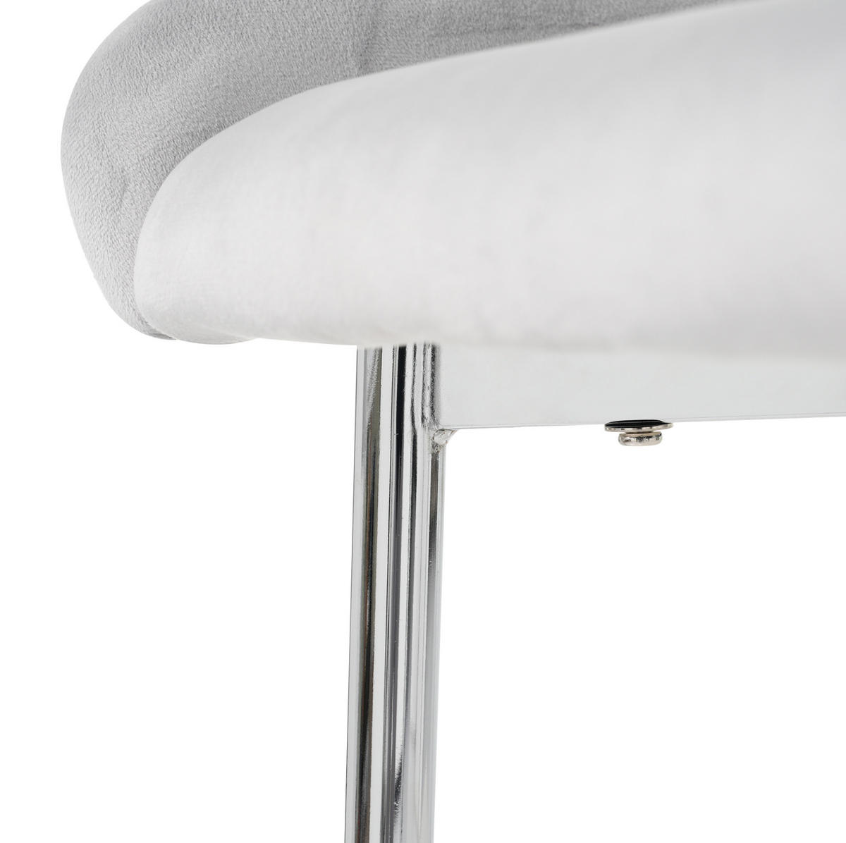ESSZIMMERSTUHL mit Metallbeinen Samt Grau 6er-Set - Grau, Metall (47/85/58.2cm) - Meubliv