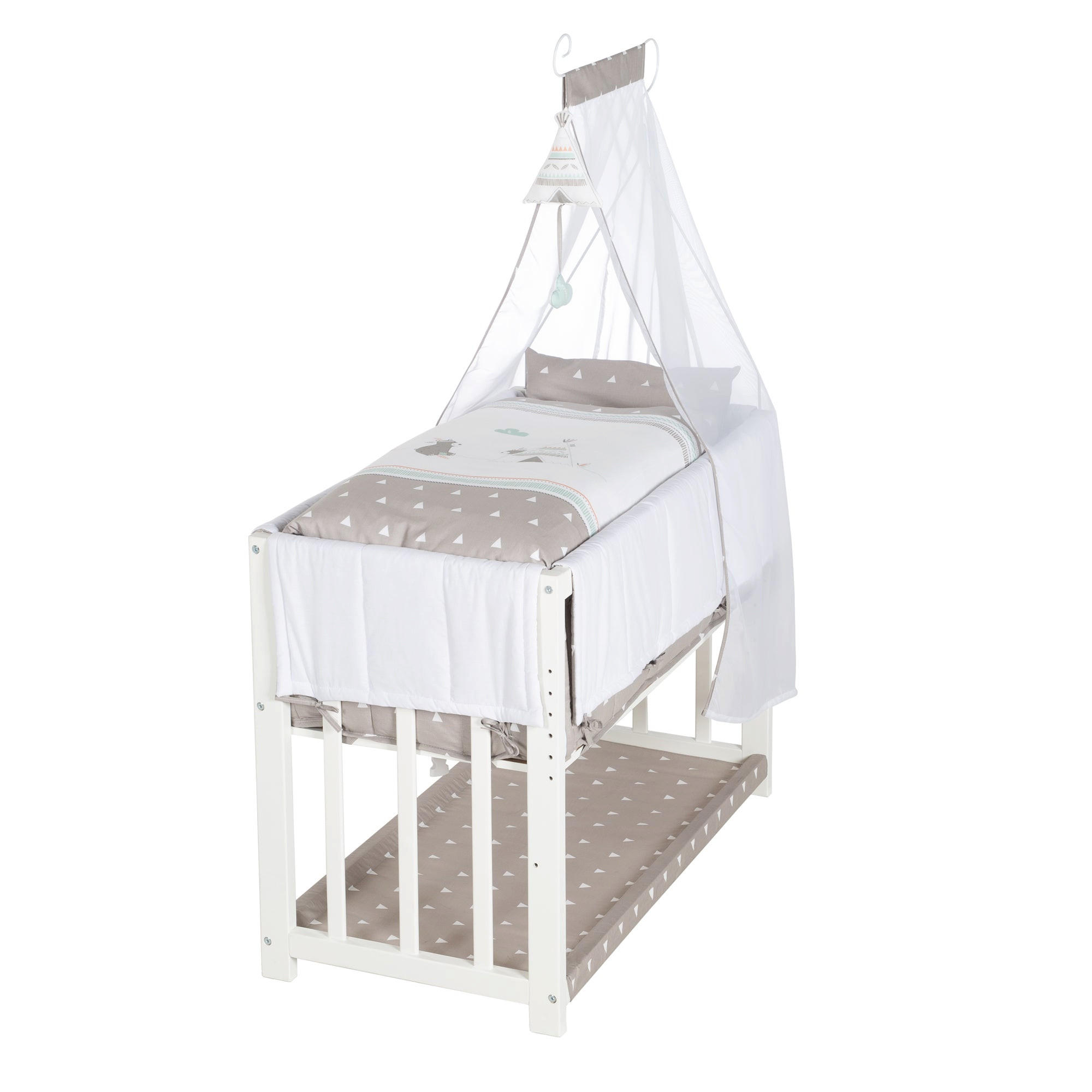 BEISTELLBETT Indibär 4in1 Set 90 x 45 cm - Weiß, Holzwerkstoff (45/90cm) - Roba