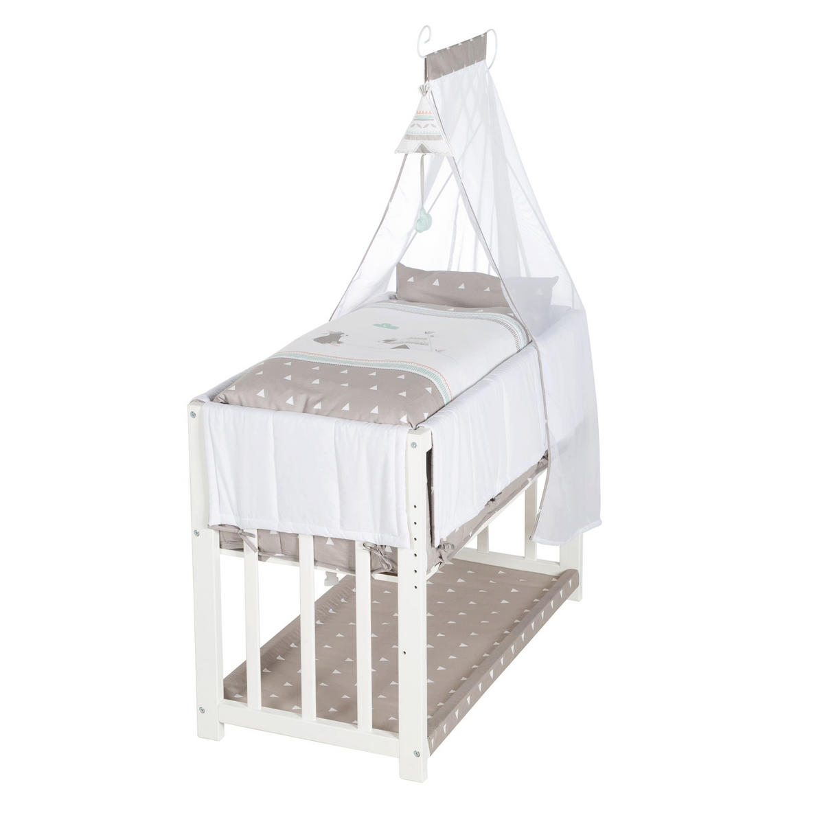 BEISTELLBETT Indibär 4in1 Set 90 x 45 cm - Weiß, Holzwerkstoff (45/90cm) - Roba