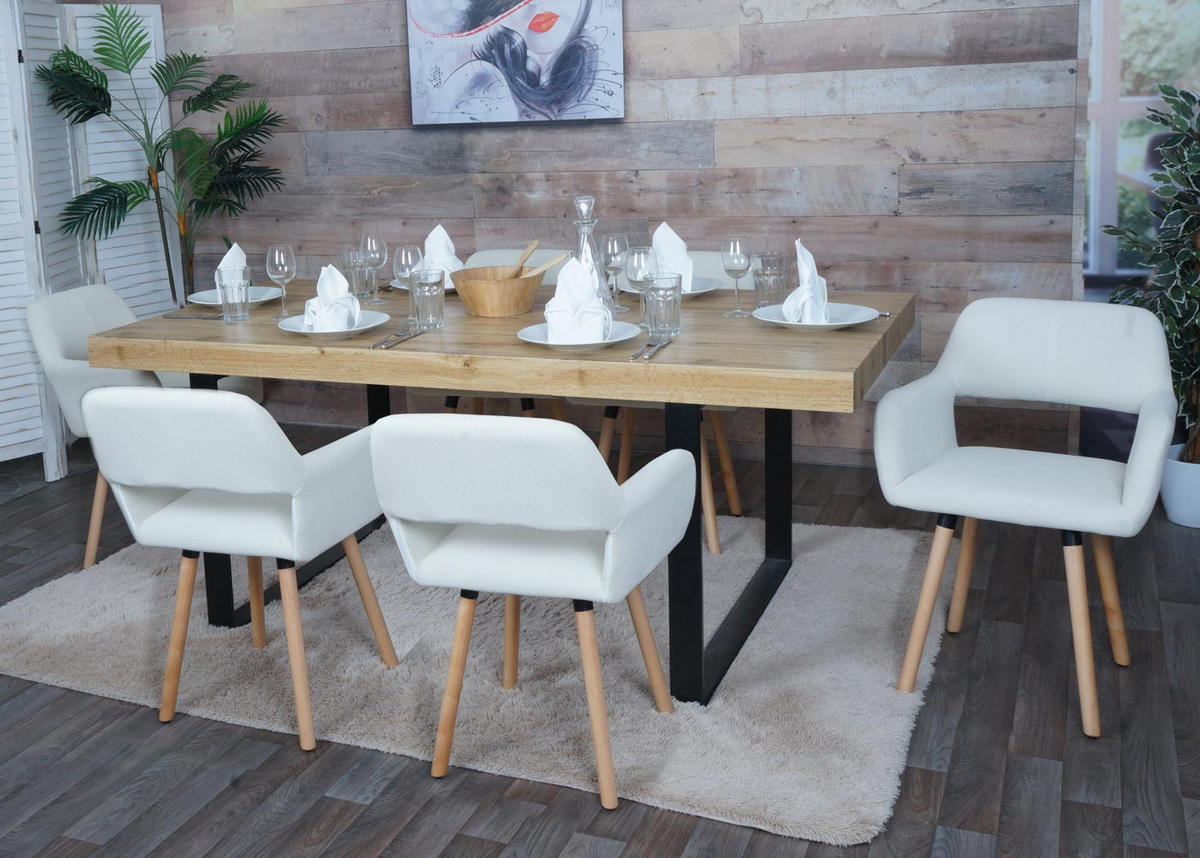 JEDÁLENSKÁ stolička krémovo biela - biela/krémová, textil (56/80/53cm) - MCW