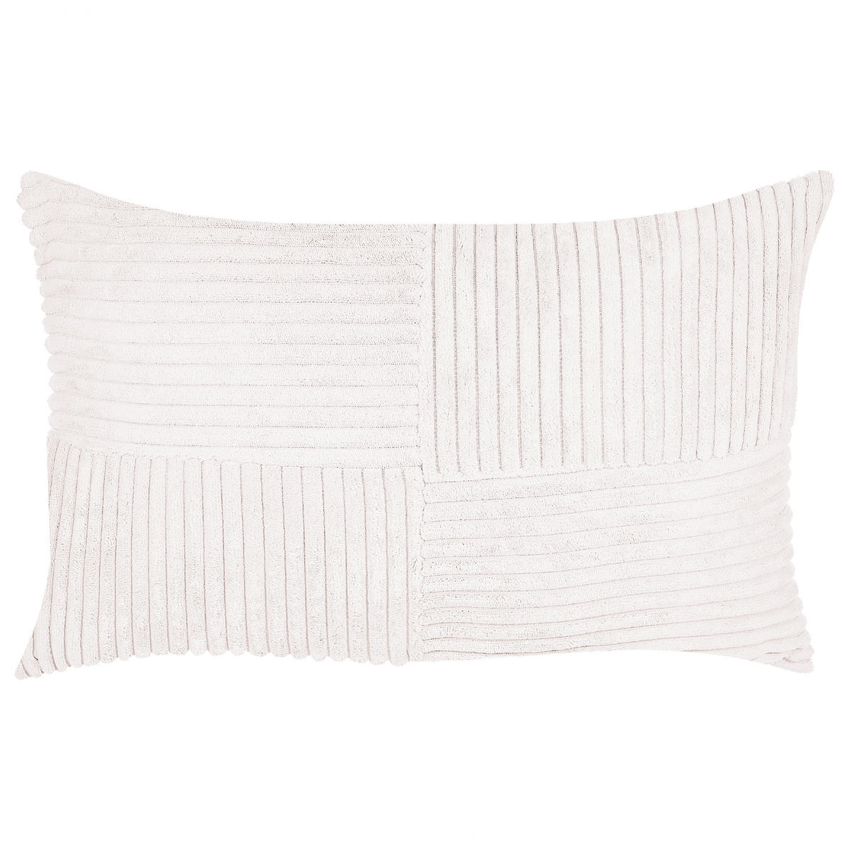 DEKOKISSEN CORD 2er-Set Cremeweiß 50/30 cm Millet - Ecru, Textil (50/30cm) - Beliani