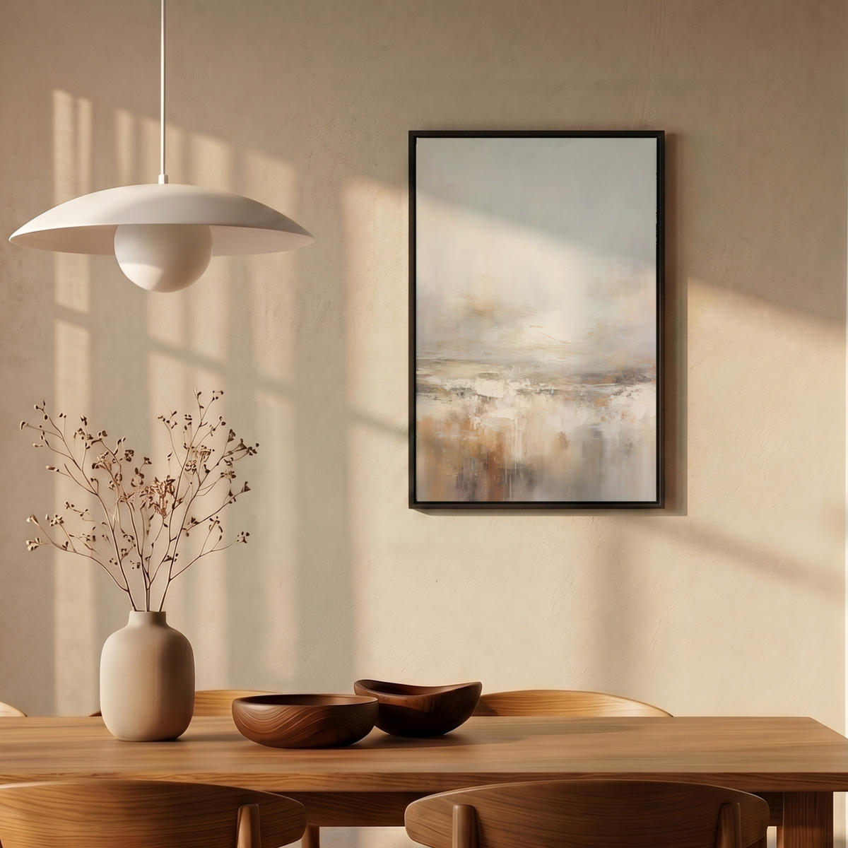 LEINWAND Bilder mit Rahmen - Kunst - Industriell - Grau - Braun - Abstrakt - 40x60 - Sandfarben, Textil (40/60cm) - MuchoWow