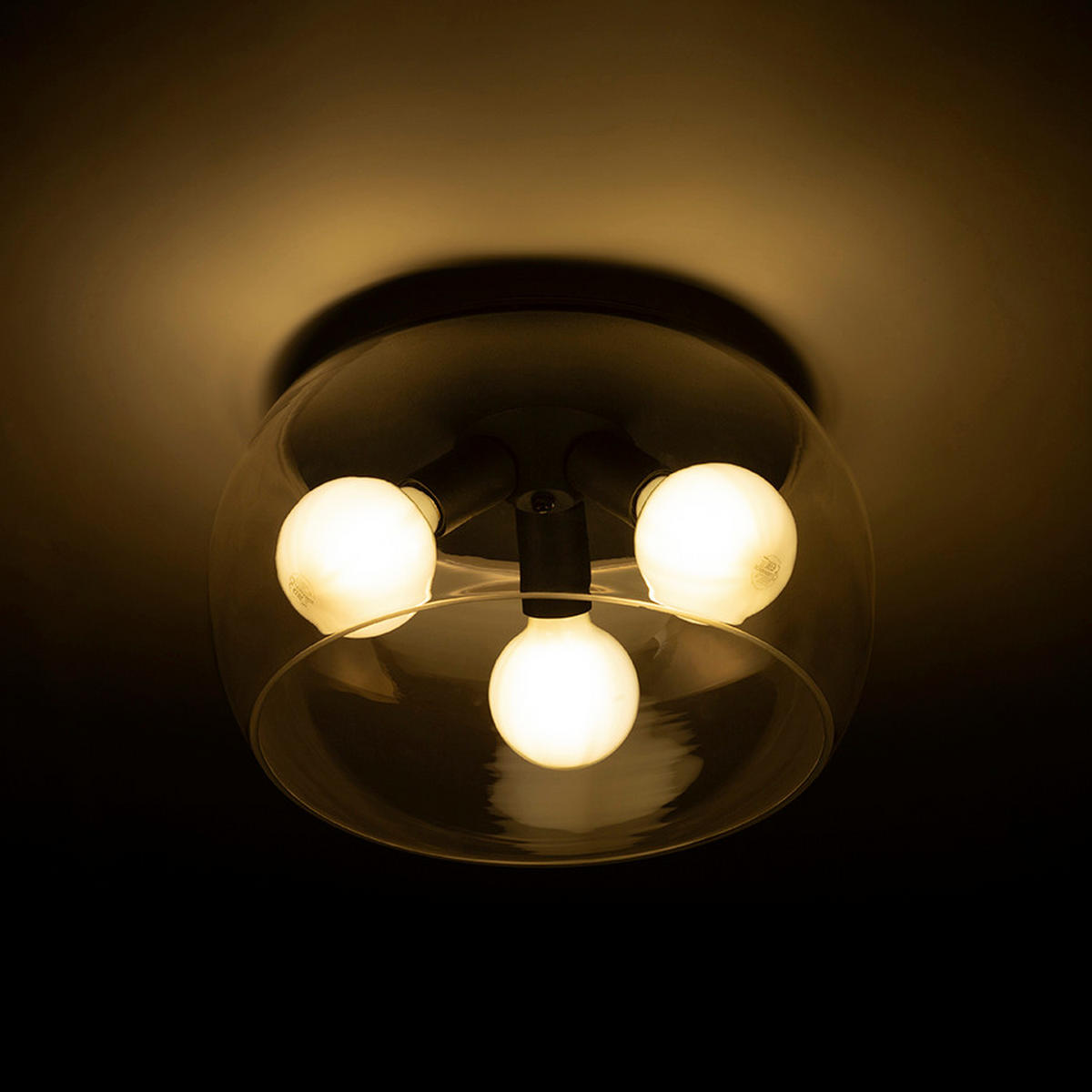 DECKENLEUCHTE AMANDA Matt schwarz Rauchglas 45 W - Schwarz, Glas (40/40/23cm) - Rendl