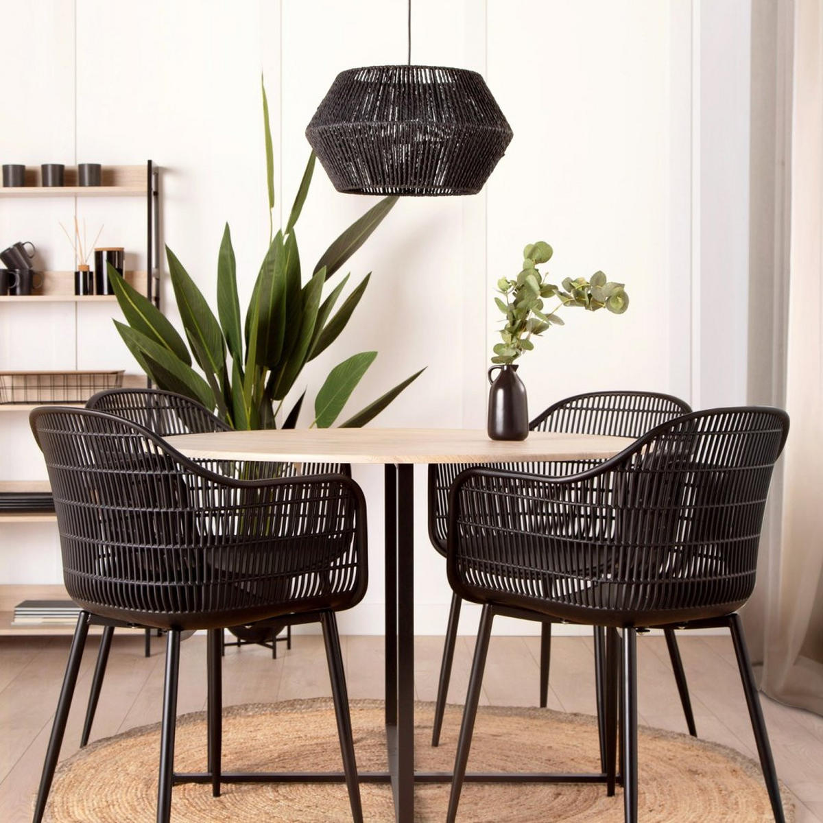 STUHL FÜR DRAUSSEN Layna Schwarz 62 cm x 86 cm - Schwarz, Kunststoff (62/86/55cm)