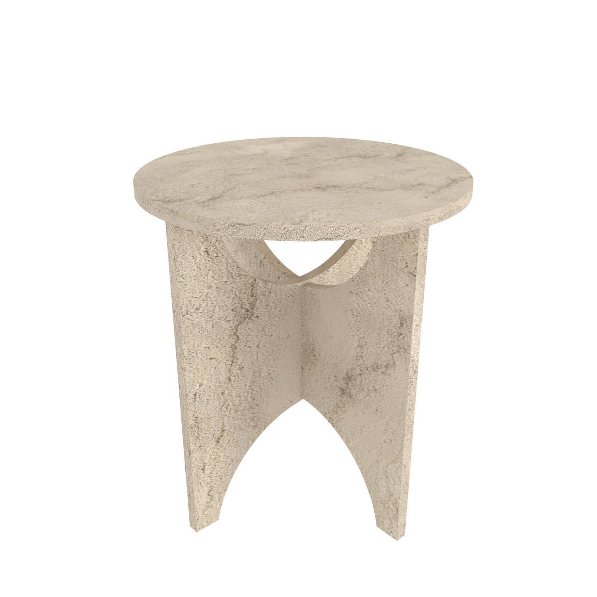 BEISTELLTISCH Merit Travertin - Creme, Holzwerkstoff (45/45/10cm) - Decorotika