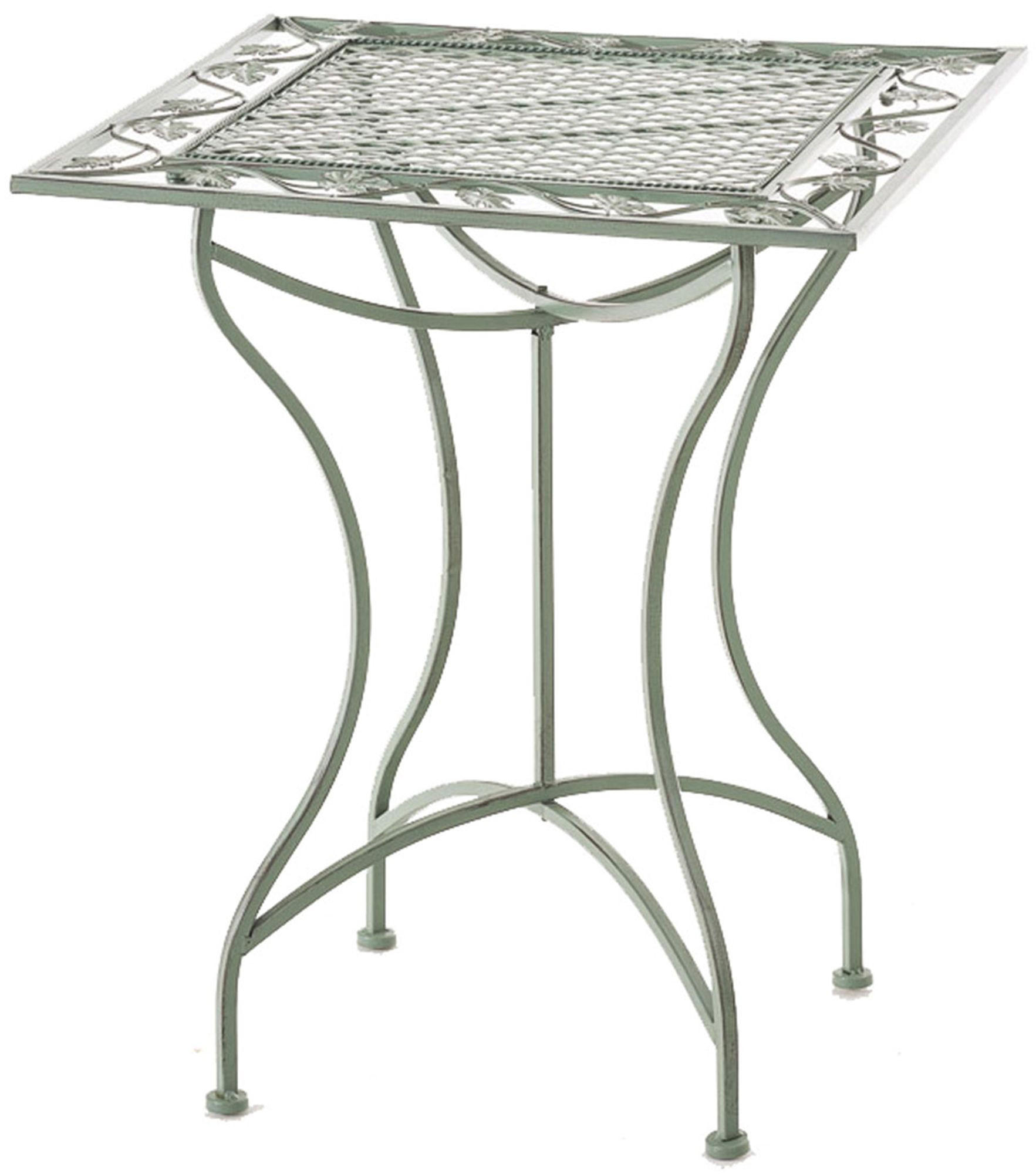 GARTENTISCH eckig 60/60/72 cm Metall Antik-Grün - Grün, Metall (60/60/72cm) - CLP