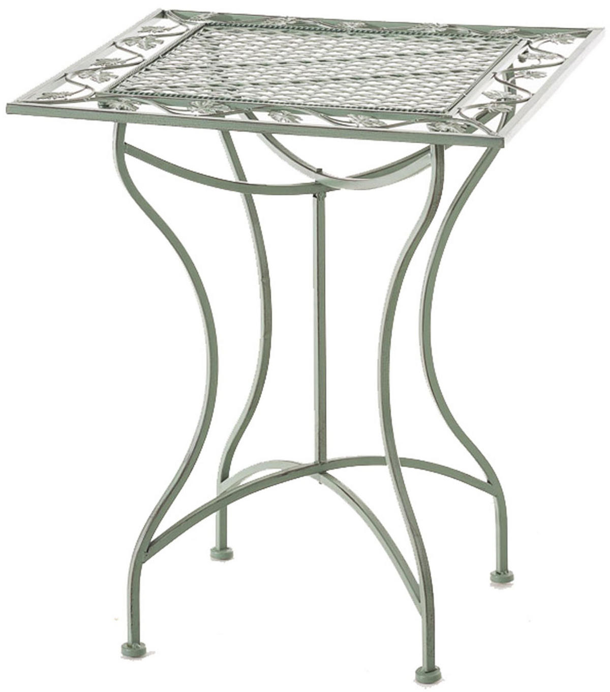 GARTENTISCH eckig 60/60/72 cm Metall Antik-Grün - Grün, Metall (60/60/72cm) - CLP