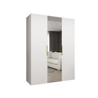 DREHTÜRENSCHRANK 202/150/52 3-türig - Kaschmir/Goldfarben, Holz (150/202/52cm) - MÖBEL KRYSPOL