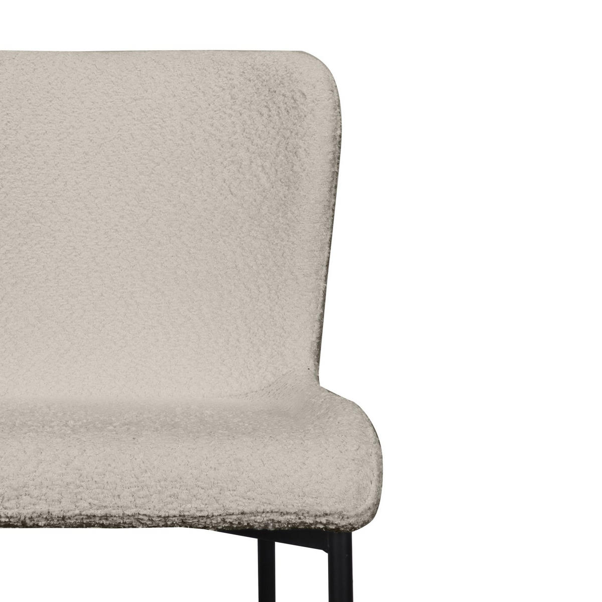 POLSTERSTUHL Neul Hellgra / Schwarz mit Bouclé-Bezug - Hellgrau/Schwarz, Textil/Metall (50/81/54.5cm) - Selsey