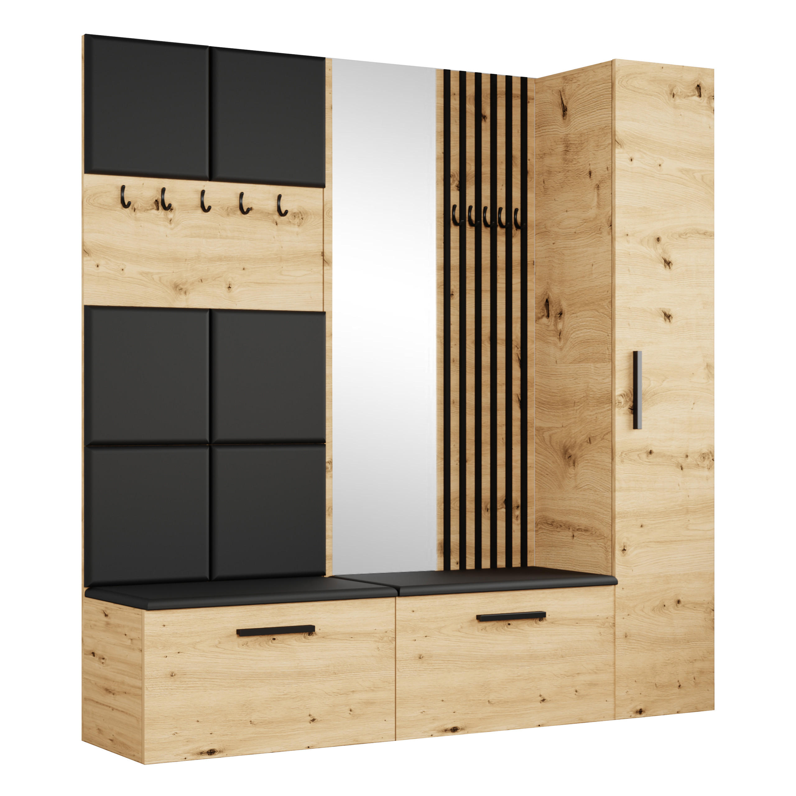 Masseno Garderobenschrank Eiche Artisan 201.2x204x40 cm