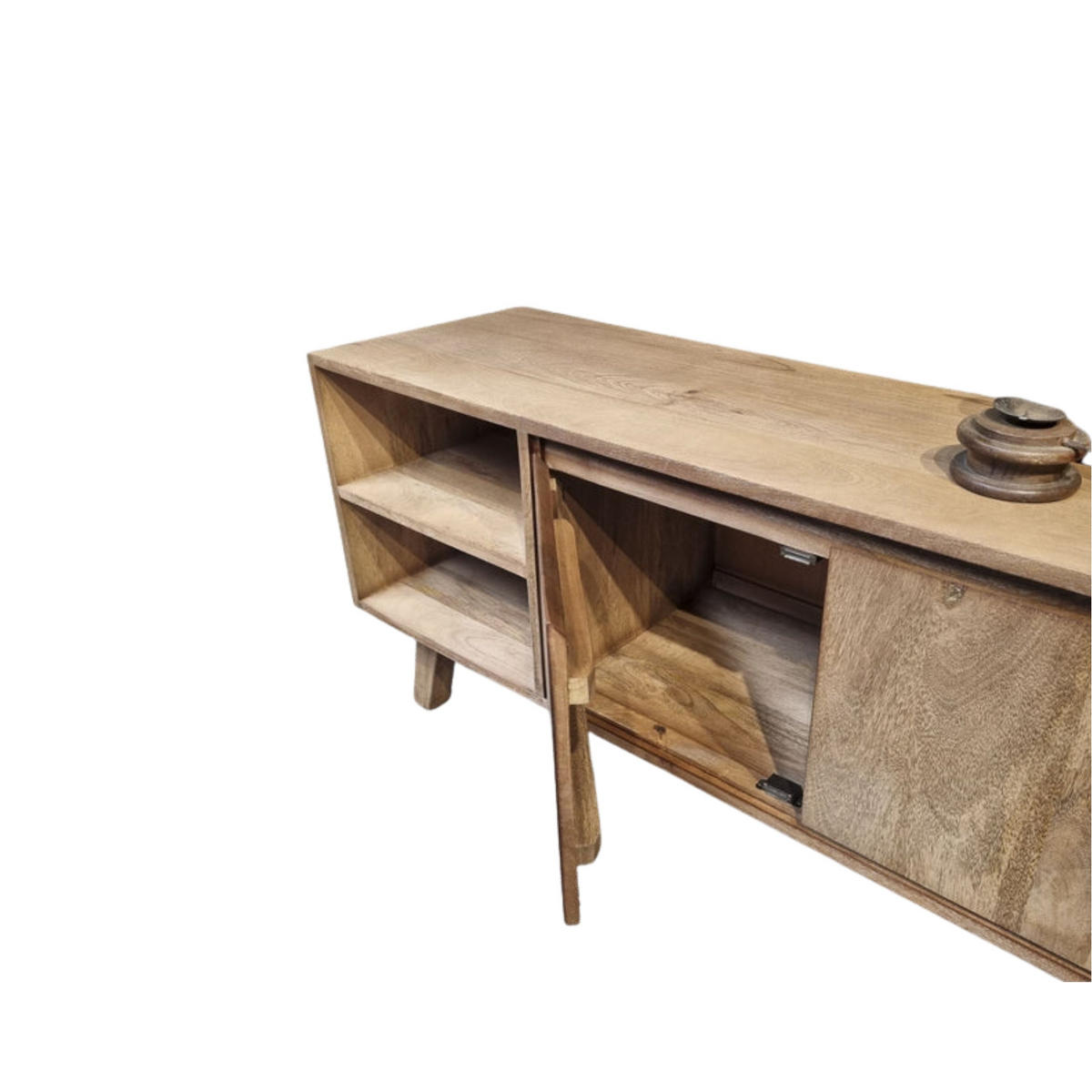 TV Board Bibi Mangoholz 120 cm / 40 cm Natur - Naturfarben, Holz (120/60/40cm) - Villa Möbel