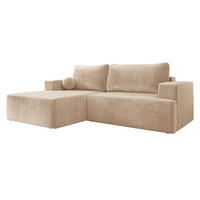 ECKSOFA Mivo, Seite: Links - Beige/Schwarz, Holz/Kunststoff (266/163cm) - MIRJAN24