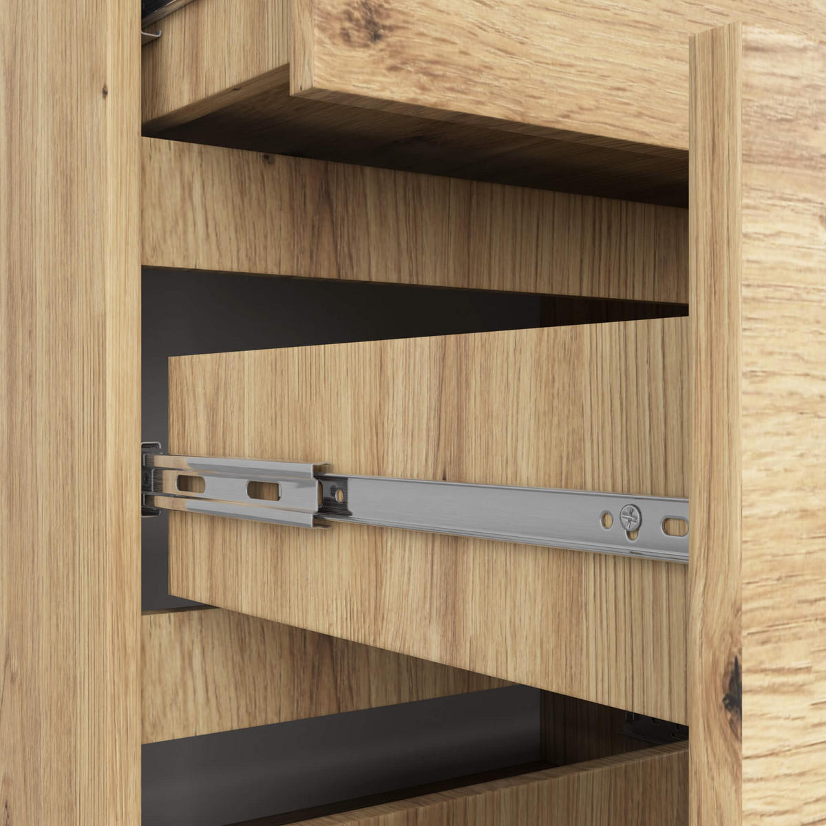 KOMMODE Eiche Artisan 121/120/40 - Eiche Artisan, Holzwerkstoff (120/121/40cm) - RAUMHIRSCH FURNITURE
