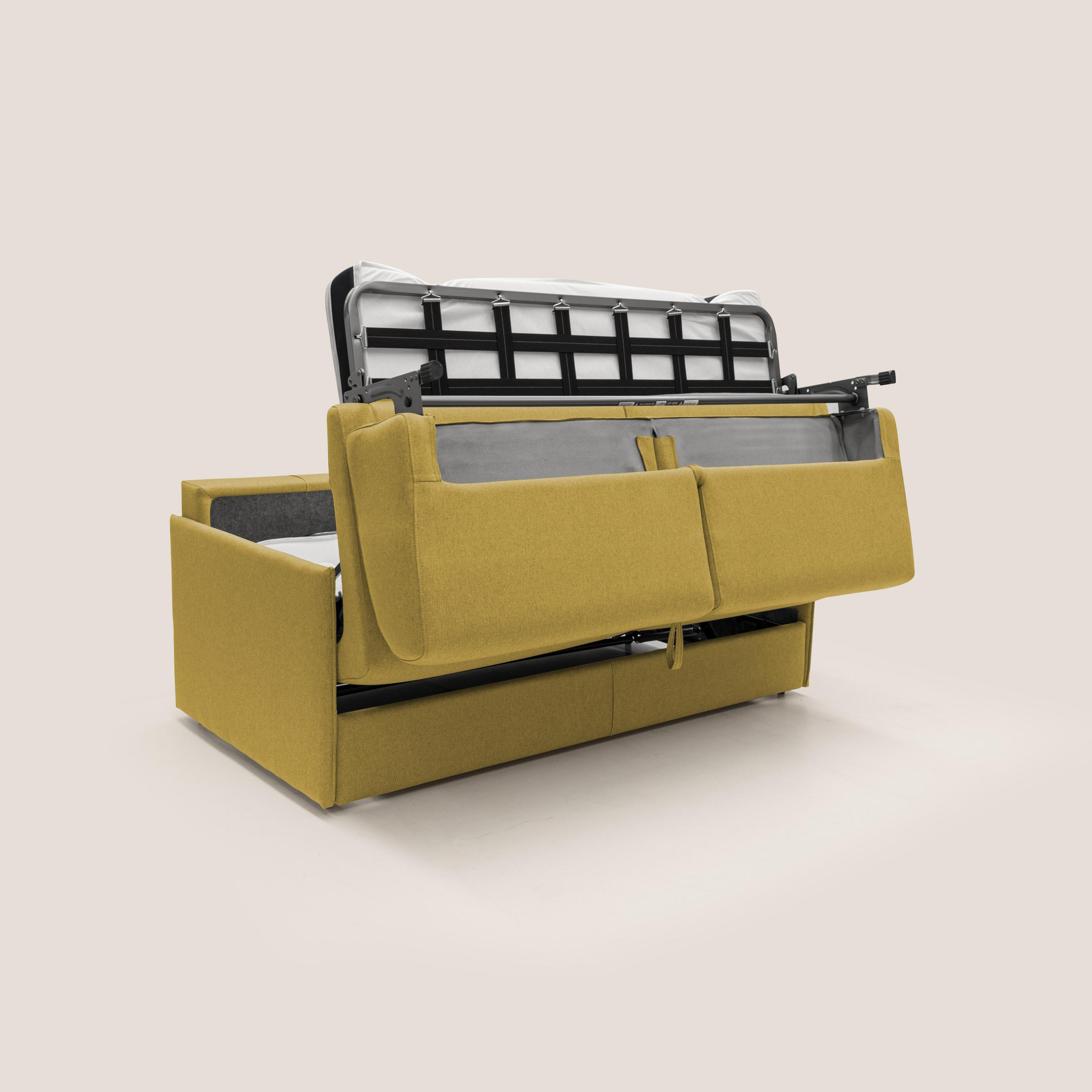 Thumbnail - Divani.store Schlafsofa, Gelb, Textil, 4-Sitzer, Rechteckig, 189x96x96 cm, Wohnzimmer, Sofas & Couches, Schlafsofas