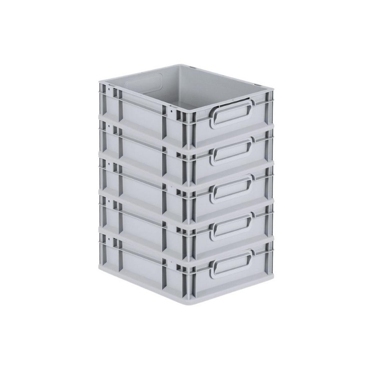 EUROBOX 5x Nextgen Economy Mit Scharnierdeckel Grau/Gelb Griffe Geschlossen 11 Liter - Gelb, Kunststoff (30/12/40cm) - PROREGAL