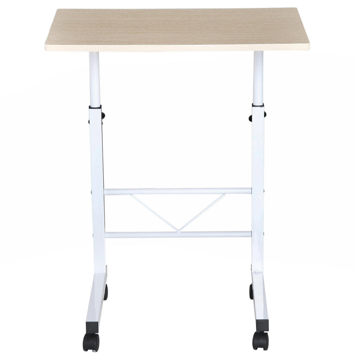 BEISTELLTISCH 60/40/68-78 cm in Ahornoptik, höhenverstellbar mit Rollen - Ahornfarben, Metall (60/40/78cm) - Flora Grace