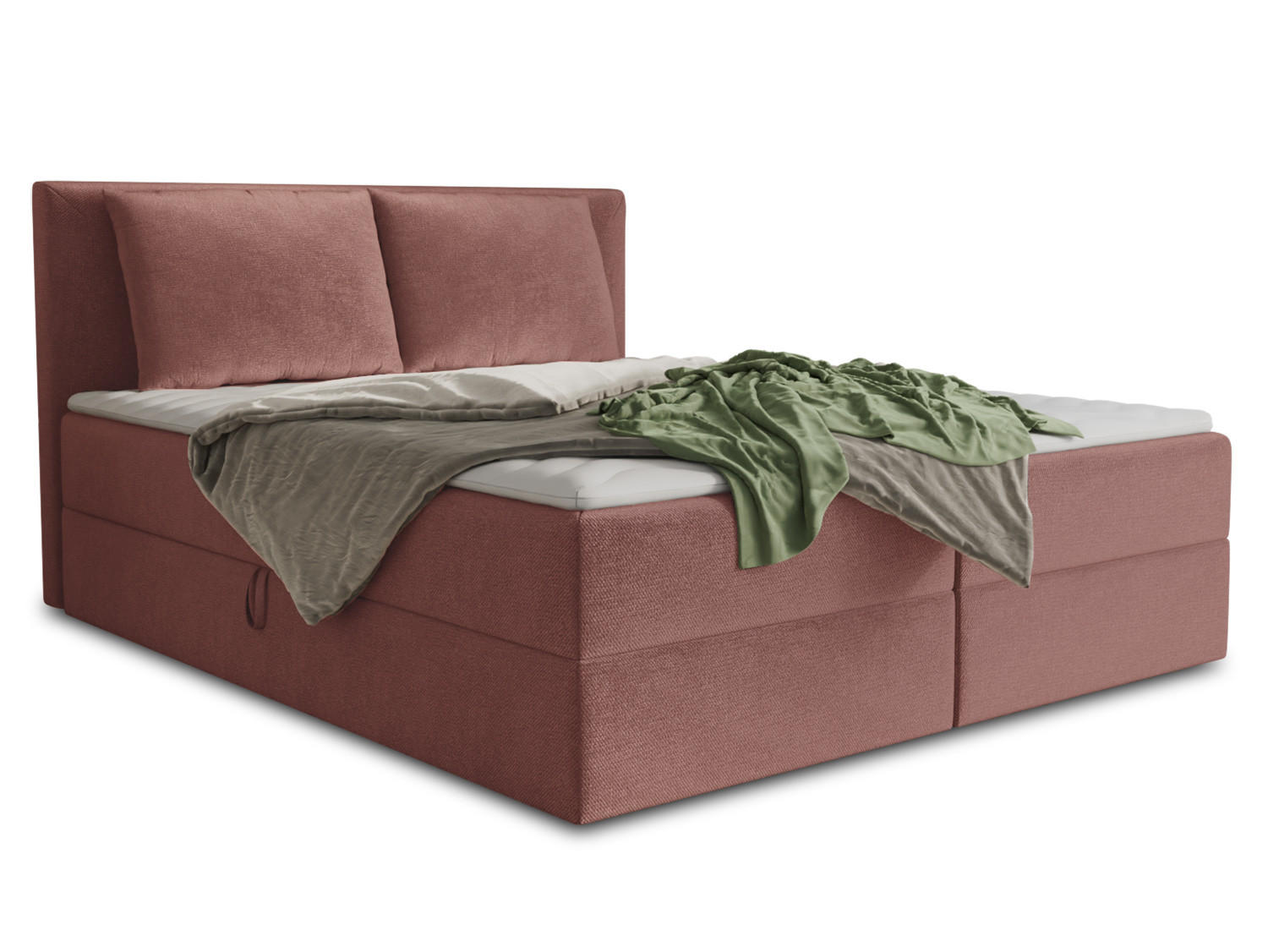 BOXBETT Egro - 160x200 - pink (Kronos 29, Velvet) - Pink/Schwarz, Holz/Holzwerkstoff (160/200cm) - Sofnet