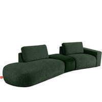 4-SITZER ECKSOFA ZUCCO Chenille links, Dunkelgrün - Dunkelgrün, Textil (350/84/105cm) - KONSIMO®