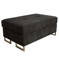POLSTERHOCKER BARLET Schwarz 100x60 cm - Schwarz, Textil (100/41/60cm) - MASSENO