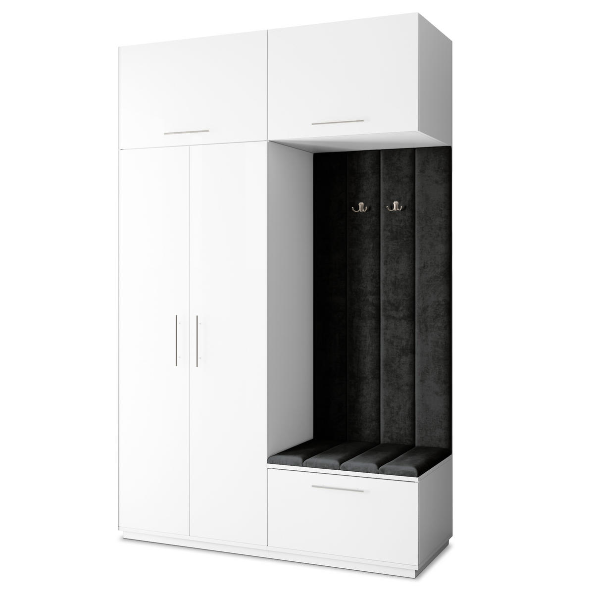 GARDEROBENSCHRANK REMA 150/240/60 cm Modern Weiß - Weiß, Holzwerkstoff (150/240/60cm) - MASSENO