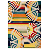 TEPPICH In-& Outdoor Fano Ovale Mazovia 120x170cm Blau Gelb Abstrakt Kurzflor - Blau, Textil (120/170cm) - Mazovia