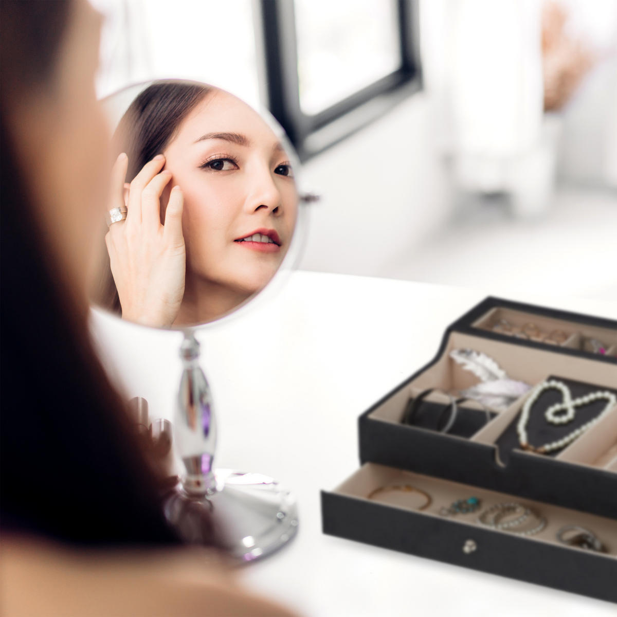 SCHMUCKKÄSTCHEN - Multicolor, Holzwerkstoff/Wellpappe (34/13/31cm) - Relaxdays