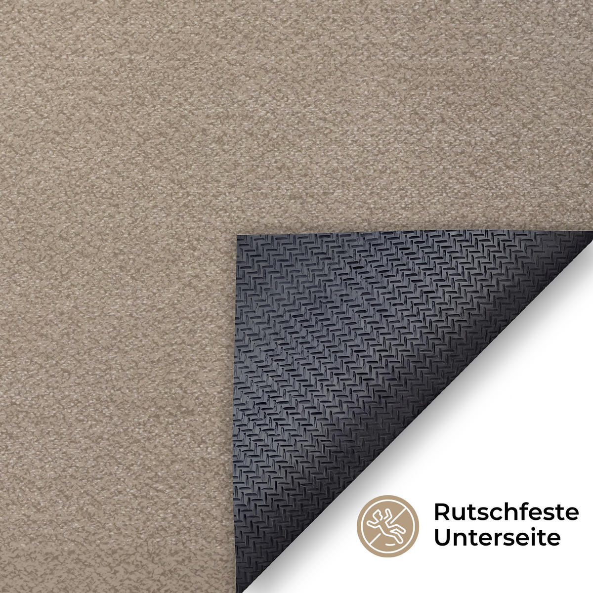 ROHOŽKA Hladké povrchy - Harmonické - Vlnité 120x80 cm - béžová, textil/umělá hmota (120/0.4cm) - MuchoWow