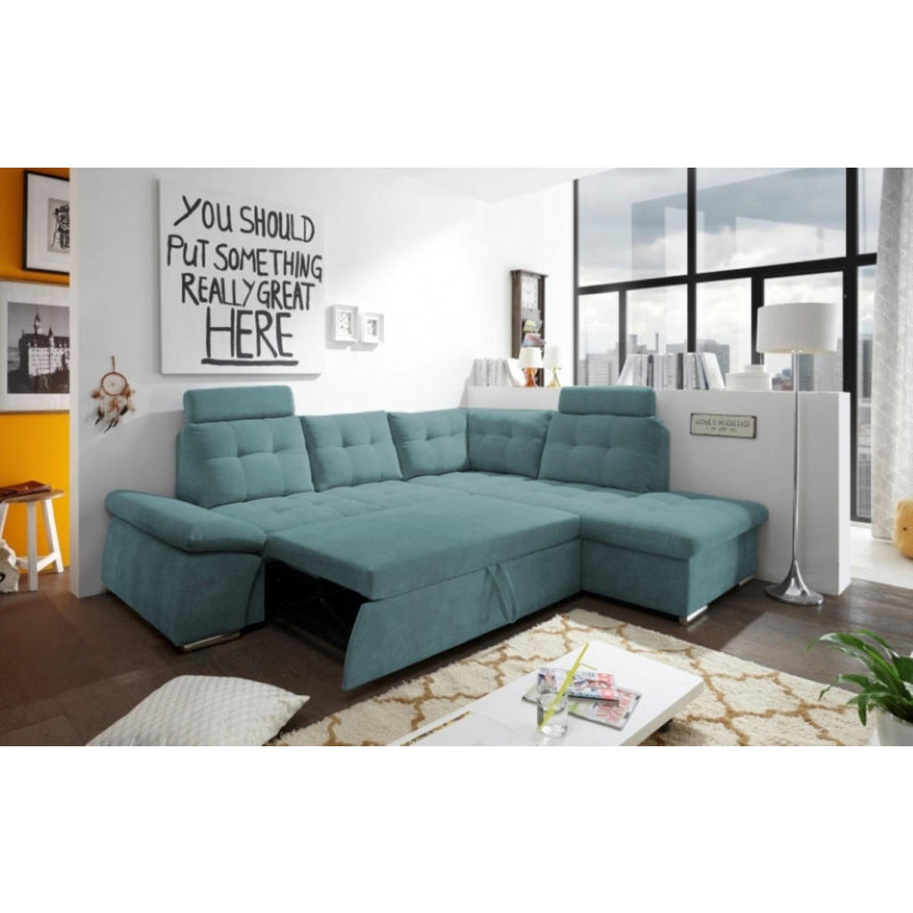 Thumbnail - ed exciting design Ecksofa, Grün, Textil, Uni, 4-Sitzer, Ottomane rechts,L-Form, 260x219 cm, Wohnzimmer, Sofas & Couches...