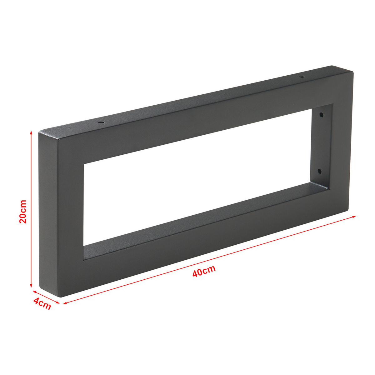 WANDKONSOLE-SET 2 TLG. Hawangen - Schwarz, Metall (4/20/40cm) - [en.casa]