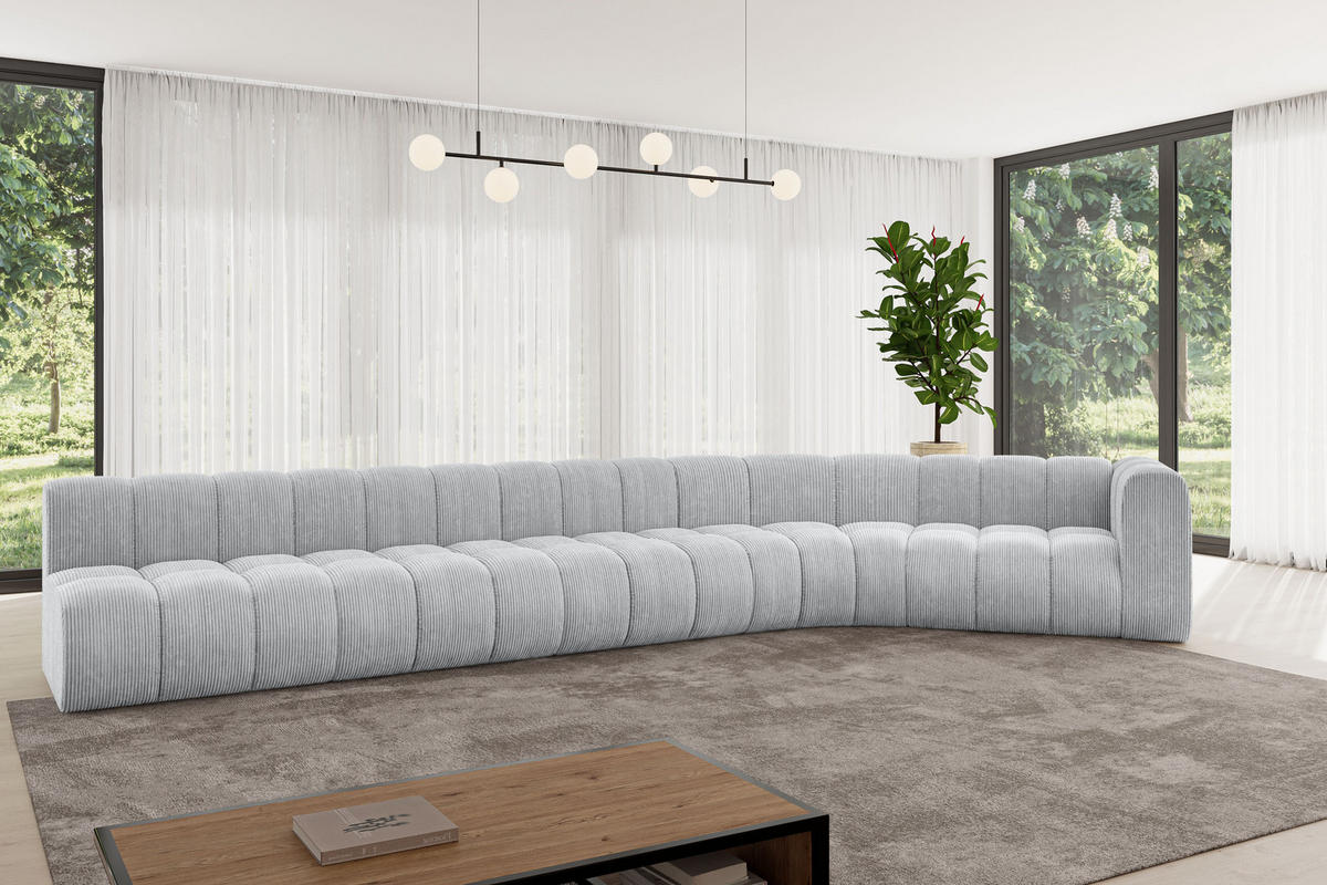 ECKSOFA modulares Sofa Karex-L3 - 490x194x70 cm Grau - Grau, Holzwerkstoff/Textil (490/194cm) - ALTDECOR