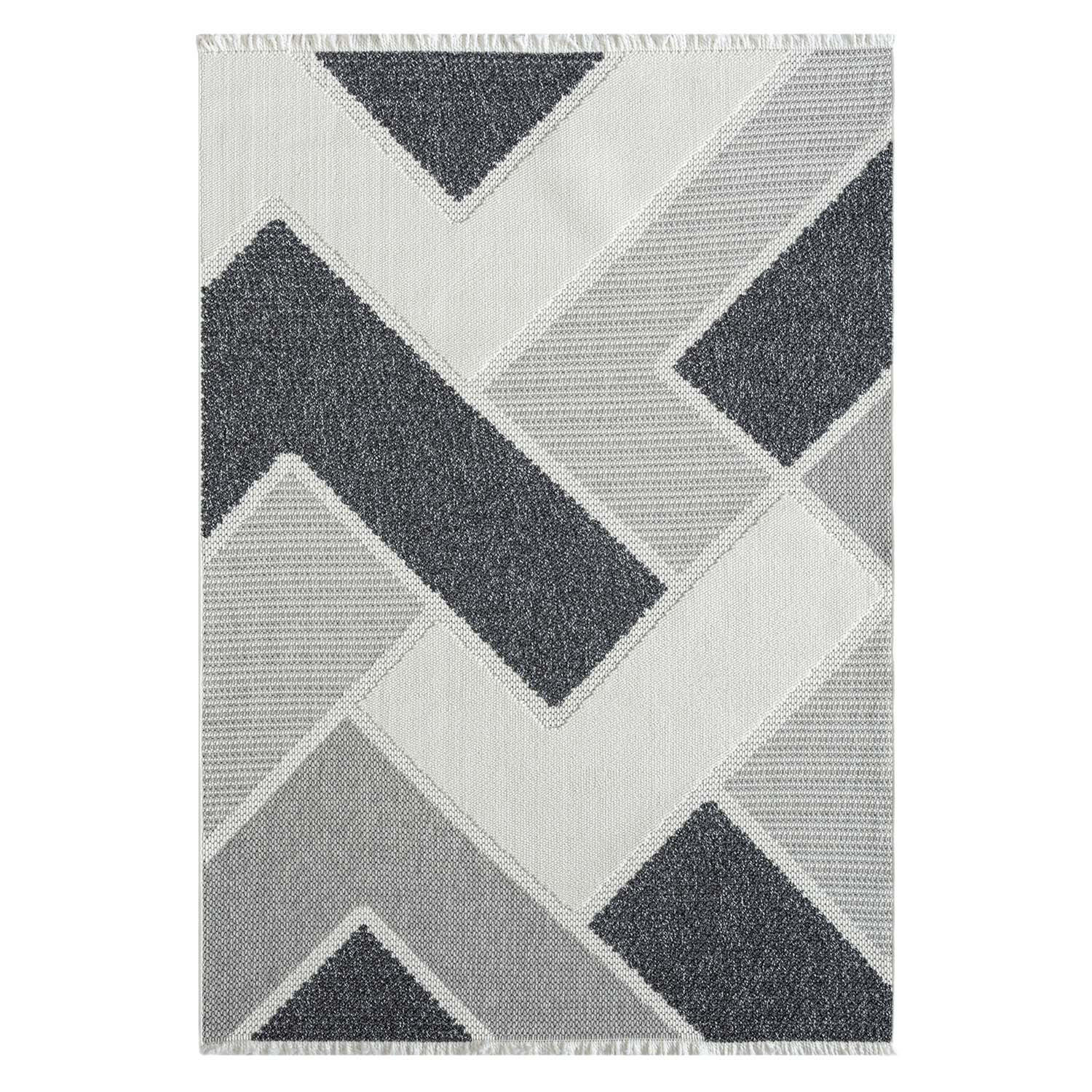 KURZFLOR-TEPPICH Lindo 8877 Grau 120x170 cm - Grau, Textil (120/170cm) - carpet city