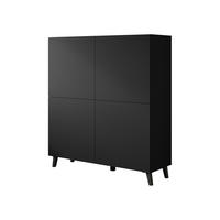 HIGHBOARD Phuket 120 - Schwarz/Graphitfarben, Holzwerkstoff/Kunststoff (120/130/39cm) - MIRJAN24