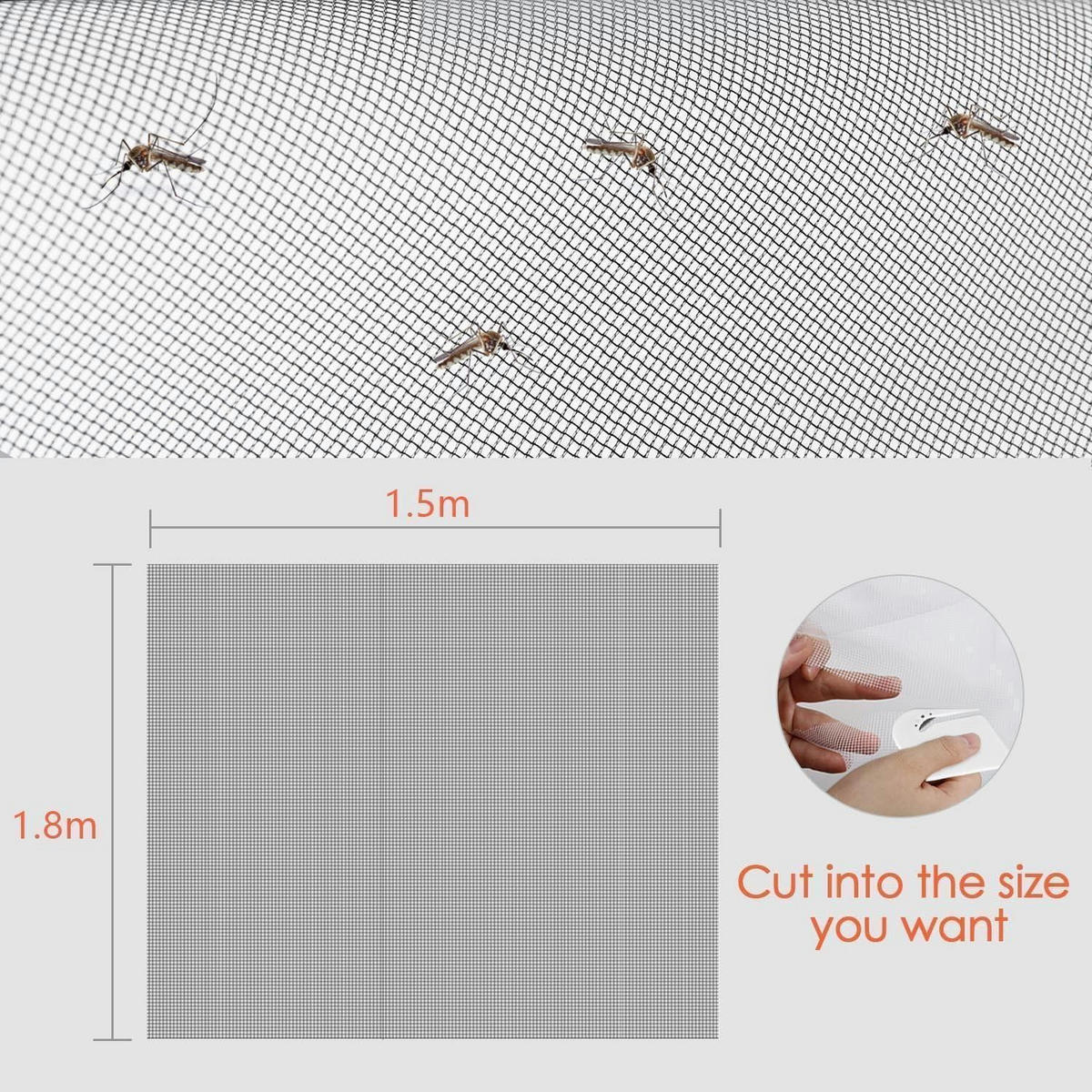 FLIEGENGITTER 4-teiliges Set 150 x 180 cm Schwarz - Schwarz, Kunststoff (22/30/5cm)