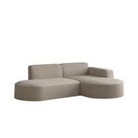 ECKSOFA Modena Studio, Stoff Quelle, Dunkelbeige Rechts - Beige, Holz (236/165cm) - Kaiser Möbel