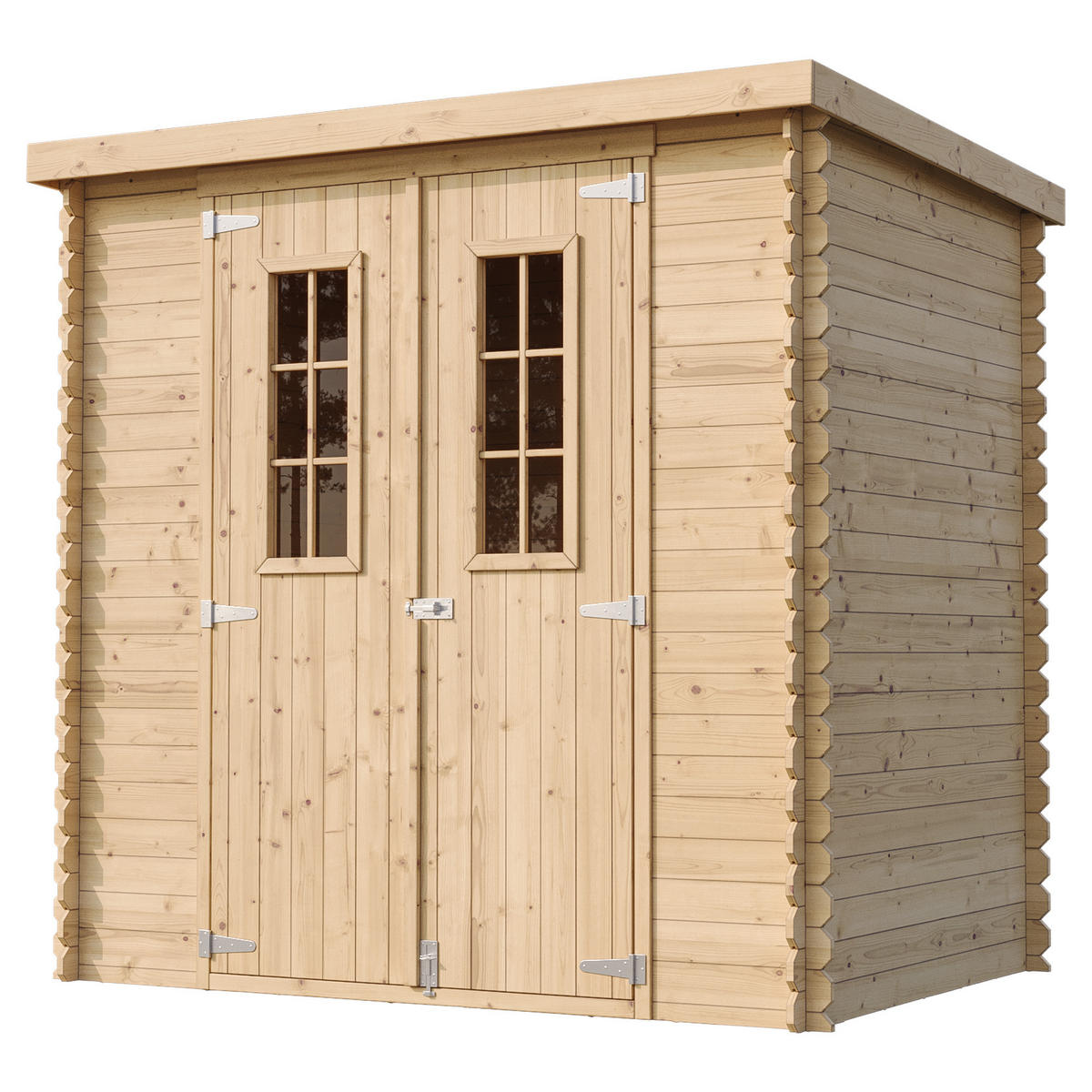 GARTENHAUS aus Holz mit imprägniertem Boden B204xL142xH200 cm/ 2,22 m2 - M311C+M311G - Beige, Holz (200/200/142cm) - Timbela
