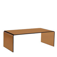 COUCHTISCH Braun/Transparent gebogenes Sicherheitsglas - Transparent/Braun, Glas (100/50/35cm)