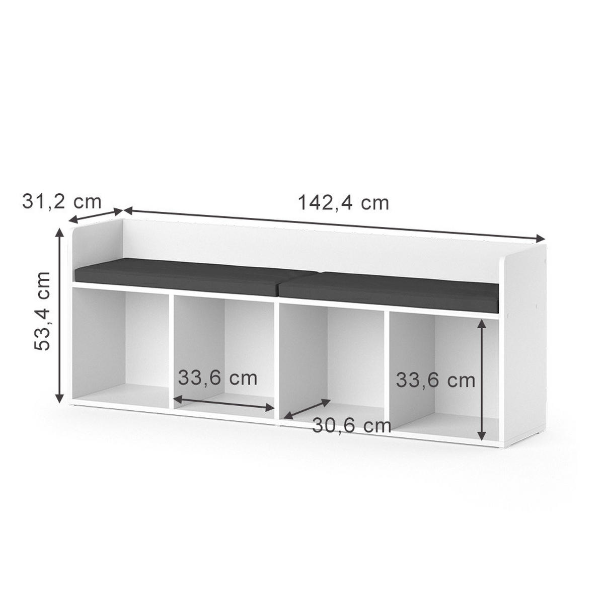 DĚTSKÁ POLICE Luigi Bílá - bílá, kompozitní dřevo (142.4/53.4/31cm) - Vicco