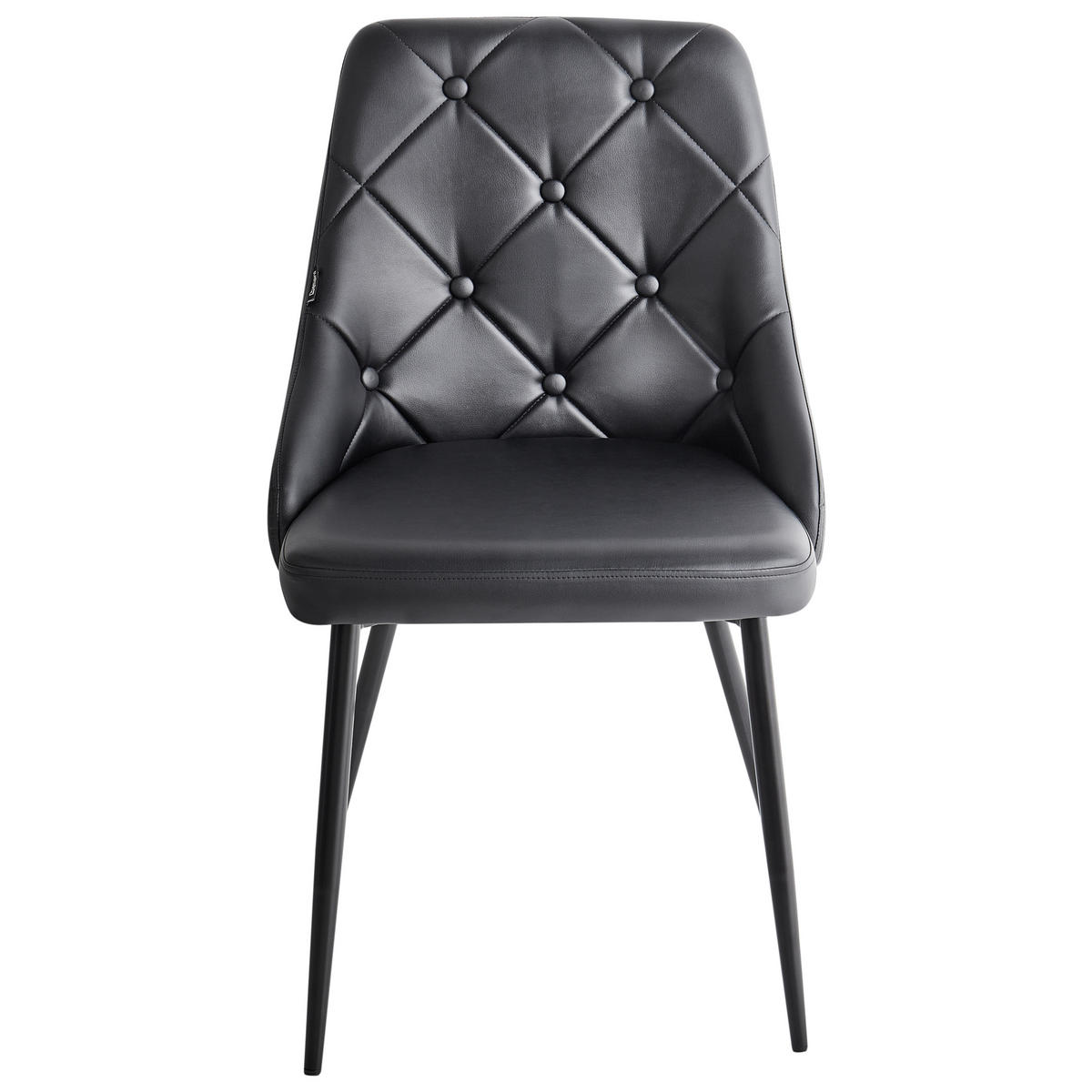 ÉTKEZŐSZÉK 2 darabos Szett Műbőr Fekete Valerie - fekete, textil/fém (54/84/46cm) - Beliani