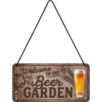 HÄNGESCHILD 10/20 cm Open Bar Welcome to the Beer Garden - Multicolor, Metall (20/10/0.2cm) - Nostalgic-Art