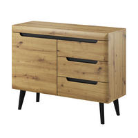 KOMMODE NORDICO 107/83/40 cm mit 3 Schubladen 1 Türen Eiche Artisan - Eiche Artisan, Holzwerkstoff (107/83/40cm) - MASSENO