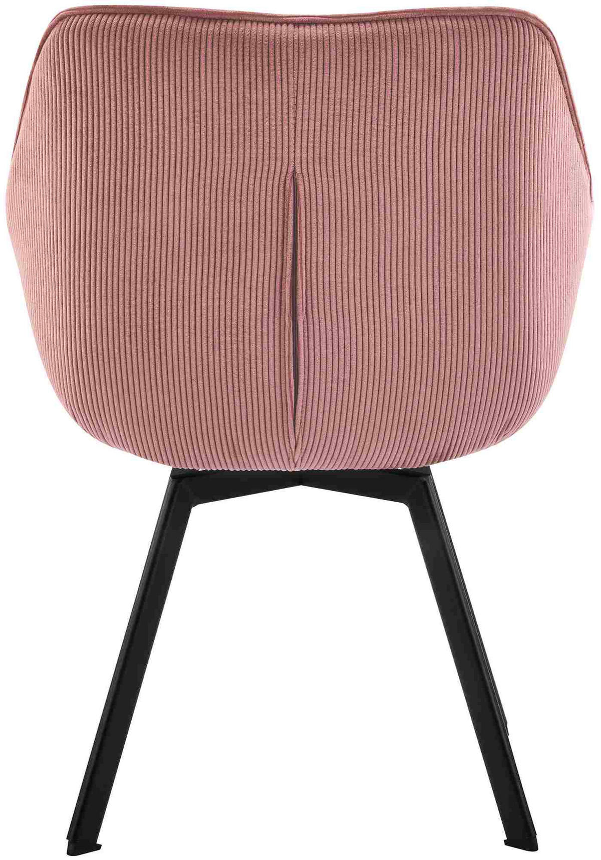 ARMLEHNENSTUHL Cord Rosa - Schwarz/Rosa, Textil/Metall (60/81/59cm) - CLP