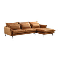 ECKSOFA SKYE Braun Velvet - Braun, Textil (293/175cm) - KAWOLA