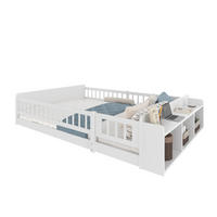 KINDERBETT 140/200 cm aus Kiefer und MDF mit offenem Stauraum und aufklappbarer Zauntür Weiß - Weiß, Holz (140/200cm) - Modenvie