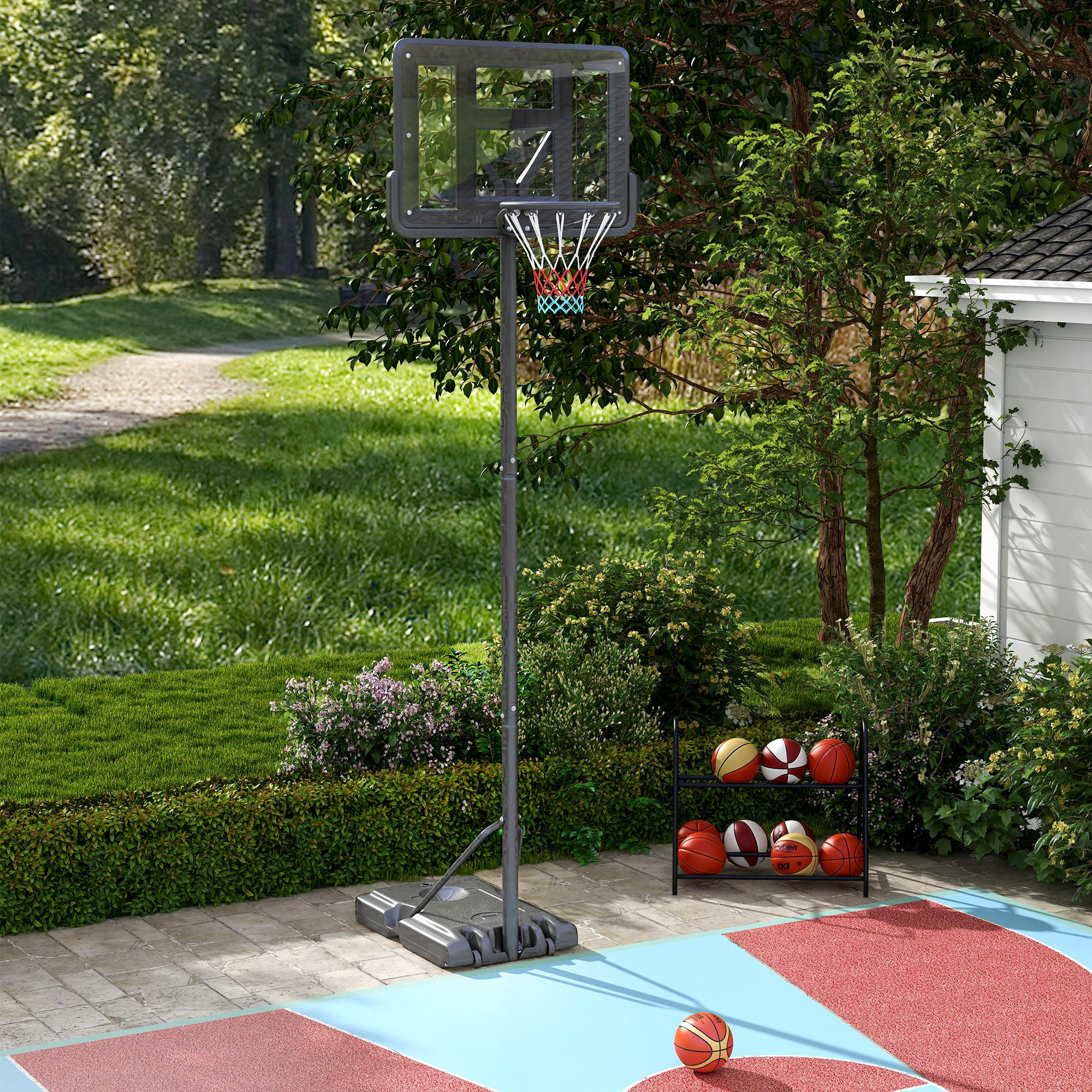 BASKETBALLSTÄNDER - Schwarz, Metall (60/90cm) - SPORTNOW