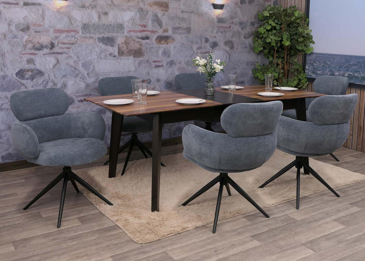 ESSZIMMERSTUHL Grau, Blau 6er-Set - Blau/Grau, Textil (61/86/69cm) - MCW