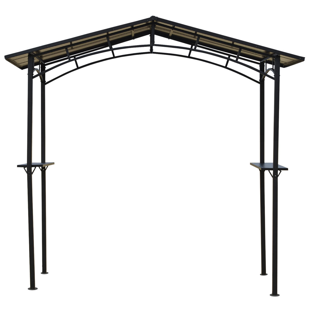 PAVILION DE-12562 2,5/1,5 m mit 2 Ablagen Schwarz - Schwarz, Metall (149/230/246cm) - ComfortXL