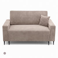 3-SITZER-SOFA EDEL mit Schlaffunktion und Bettkasten, Cordstoff Beige - Beige/Schwarz, Holz/Textil (165/94/100cm) - NACANAPA