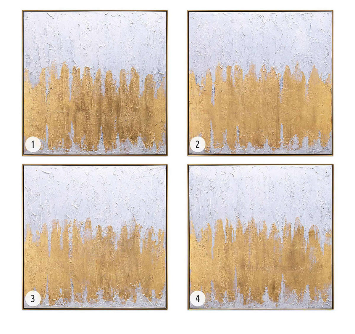 ACRYLBILD HANDGEMALT 80/80 cm - Beige/Goldfarben, Textil (80/80cm) - KUNSTLOFT