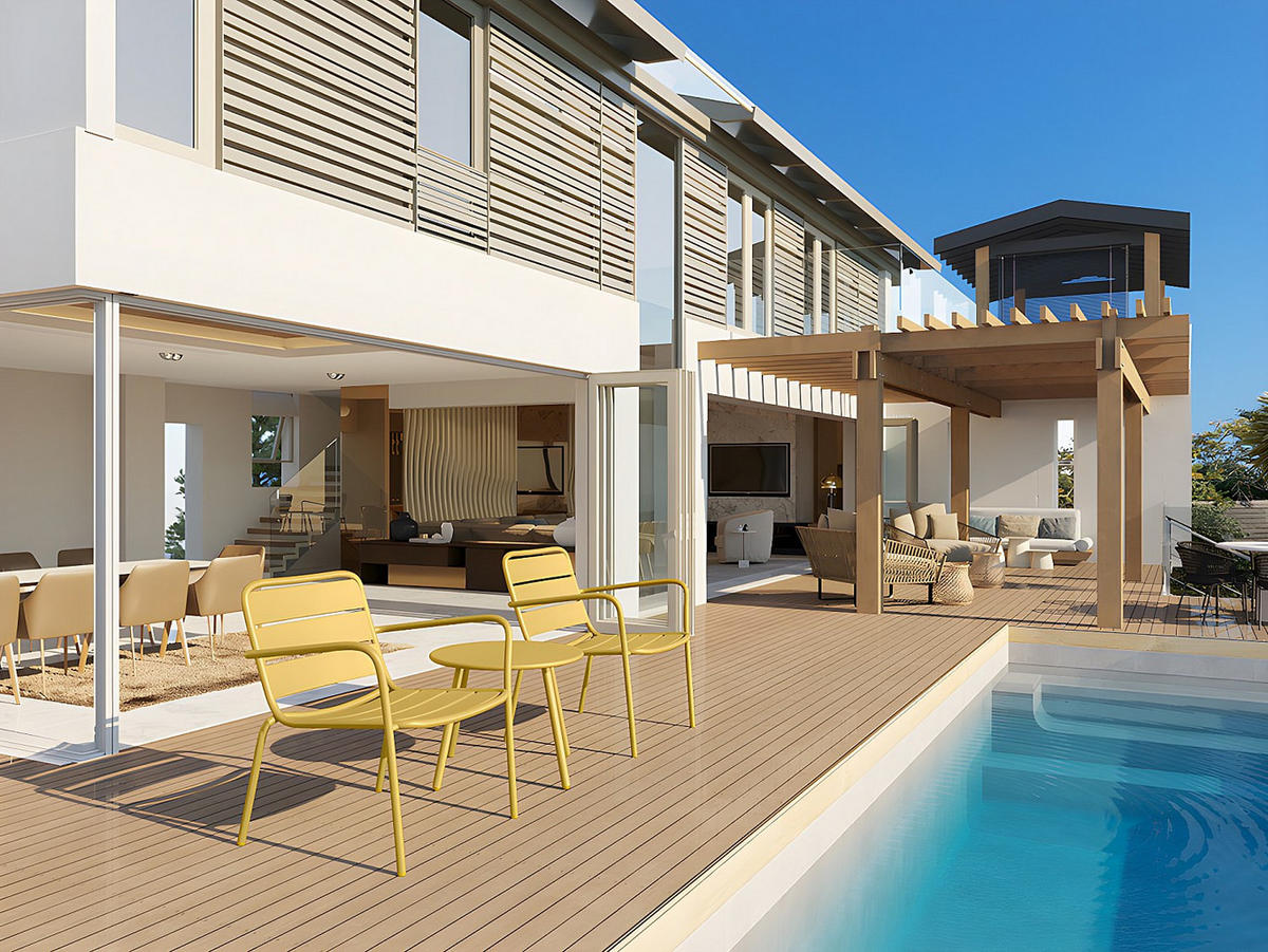 GARTEN-BEISTELLTISCH - Metall - Senfgelb - MIRMANDE von MYLIA - Gelb, Metall (50/50/44.5cm) - Vente-Unique